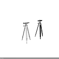Two Telescopes With Silver And Black Tripod Stands On White Background