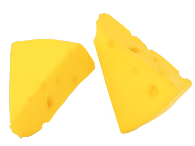 Fresh Two Pieces of Yellow Cheese with Holes on White Background 3d model Fresh Two Pieces of Yellow Cheese with Holes on White Background 3d model