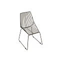 Golden Modern Wire Stools With Sleek Structure And Contemporary Design 3d model