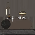 Elegant Modern Entryway Cabinet Sideboard With Marble Decor Table Lamp And Decor Items 3d model