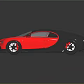 Red and Black Sports Car with Sleek Design Shiny Exterior Headlights and Reflective Wheels