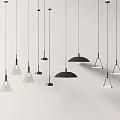 Modern Pendant Lights With Various Design Styles For Interior Decoration 3d model
