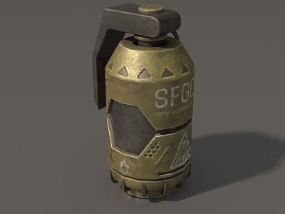 Grenade Sci-fi Grenade Smoke Bomb Flash Bomb High Explosive Bomb Tear Bomb Grenade Simple Mold Grenade Low Mold Low Face Grenade Game Grenade 3d model