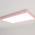 Pink Braided Pattern Ceiling Lights with Various Shapes Rectangular Square Round and White Lamp Body 3d model