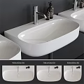 Modern White Countertop Washbasin With Various Sizes And Sleek Design