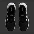 Black And White Running Shoes With Mesh Upper Three Stripes Modern Design For Sports