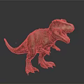 Detailed Tyrannosaurus Rex Dinosaur Model With Open Mouth Standing Pose On Neutral Background