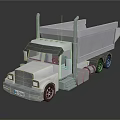 Gray Dump Truck 3D Model with Cab Dump Bed and Black Wheels 3d model