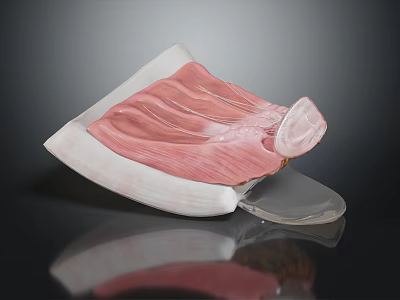 Detailed Anatomical Model Showing Pink Muscle Texture And White Base Structure 3d model