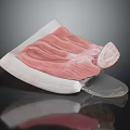 Detailed Anatomical Model Showing Pink Muscle Texture And White Base Structure