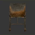 Antique Single Chair With Carved Wooden Legs And Distressed Finish Design