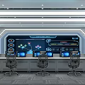 Modern monitoring room Central control room 3d model