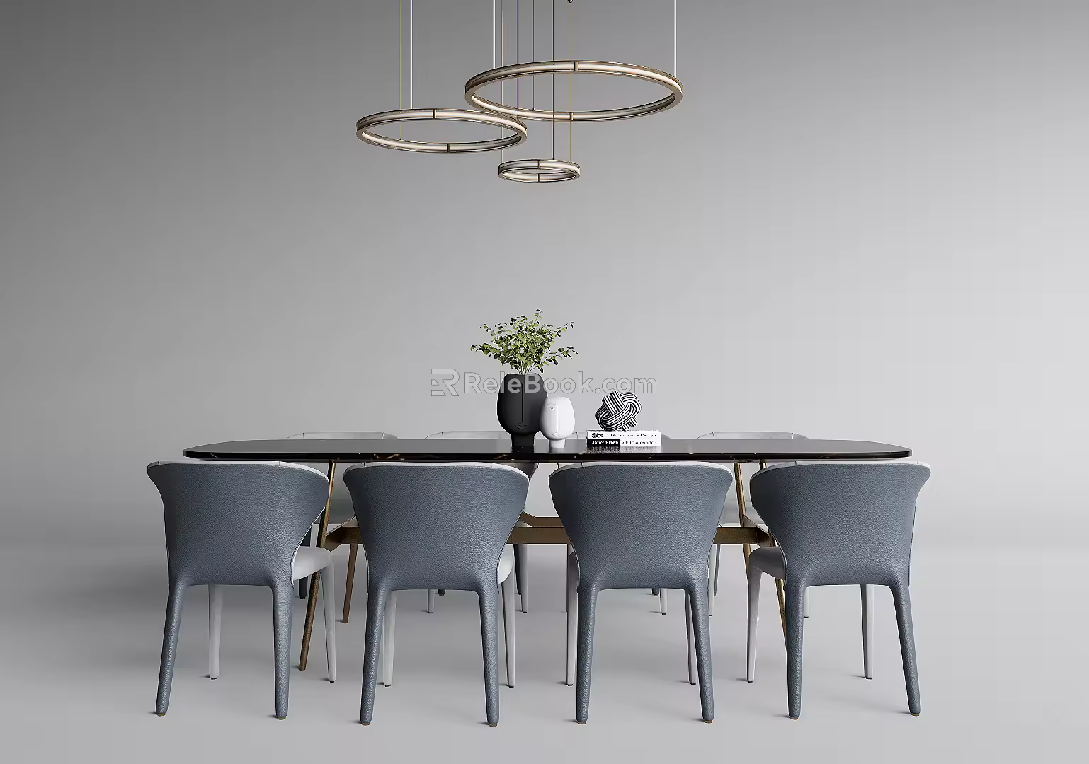 Modern Dining Table and Chair Combination Simple Dining Table and Chair Combination 3d model