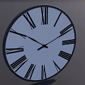 Minimalist Wall Clock With Black Frame White Dial And Roman Numerals 3d model