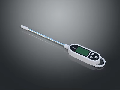 Digital Probe Thermometer With LCD Display And Simple Buttons For Home Use 3d model