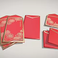 Traditional Chinese New Year Red Envelopes With Gold Floral Patterns And Festive Characters