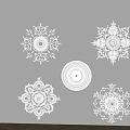 White Decorative Ceiling Medallions With Intricate Patterns And Various Designs For Ceiling Decoration 3d model