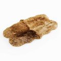Square Brown Beige Fur Rug With Natural Soft Cozy Texture For Home Decor