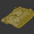 Realistic 3D Military Tank Model With Tracks Gun Barrel And Turret