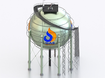 Refinery Gas Reservoir Industrial Equipment 3d model