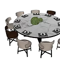 Dining table and chair combination 3d model