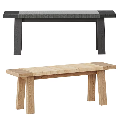 Modern Public Bench Design Featuring Light And Dark Wooden Materials For Outdoor Areas 3d model