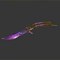 Futuristic Iridescent Knife With Purple And Blue Gradient Blade And Black Handle