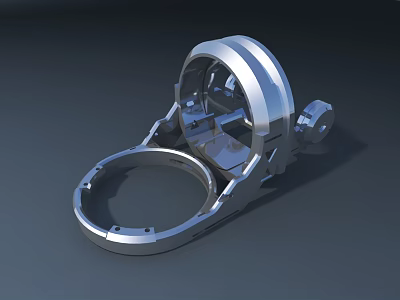 Precision Engineered Metal Mechanical Part With Ring Structure And Components 3d model