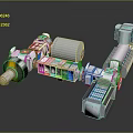 Building Machinery Components Featuring Metal Rollers Gears And Pipes 3d model