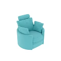 Comfortable Light Blue Single Sofa with Soft Pillows and Leather Upholstery 3d model