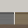 Gray And Brown Roller Blinds Installed On White Wall With Wooden Floor