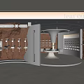 Leaf Queen Mall Retail Store Interior With Modern Display Shelves And Round Counter