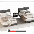 Modern single bedside table 3d model