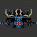 Game Movie Character Blue Dragon Block Style Pixel Design with Detailed Features