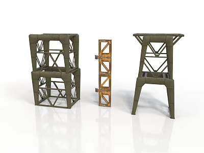 Industrial Metal Frame Equipment Featuring Multi Layered Vertical And Bracket Structures 3d model