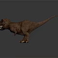 Tyrannosaurus Rex Dinosaur Model With Brown Skin Sharp Teeth Claws And Standing Pose