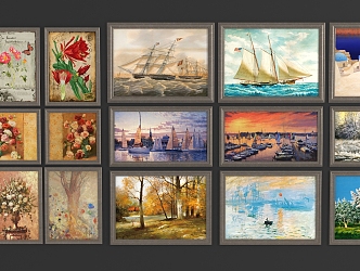 Modern Oil Painting Decorative Painting 3d model