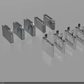Public Facility Turnstiles With Metal Structure And Sensor Panel For Access Control