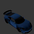 Blue Porsche Sports Coupe With Aerodynamic Rear Spoiler Black Wheels And Sporty Design