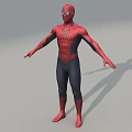 Game Movie Character SpiderMan 3D Model Red and Blue Costume with Spider Emblem Standing