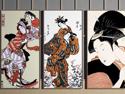 Japanese-style figure painting decorative painting model