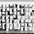 Creative 3D Cube Wall Design With Diverse Photos For Art Exhibition