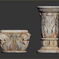 Jane European Pillar Stone Carving Marble Carving Park Stone Pillar 3d model