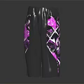 Eye Catching Black Shorts With Pink And White Unique Patterns On Both Sides 3d model