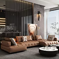 Modern corner sofa background sofa 3d model