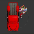 Red Vintage Truck With Santa Claus Colorful Gifts And Coca Cola Branding