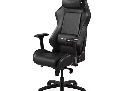 Ergonomic Black Leather Office Chair with High Backrest and Adjustable Armrests for Comfortable Workspace Use 3d model