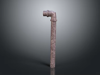 Rustic Industrial Lighting Combination Featuring L Shaped Metal Pipe Structure On Dark Background 3d model