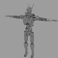 Smart Machine Robot With Metallic Structure Mechanical Joints And Standing Pose Design