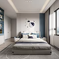 Modern Kids Bedroom With Storage Cabinets Study Desk And Natural Light